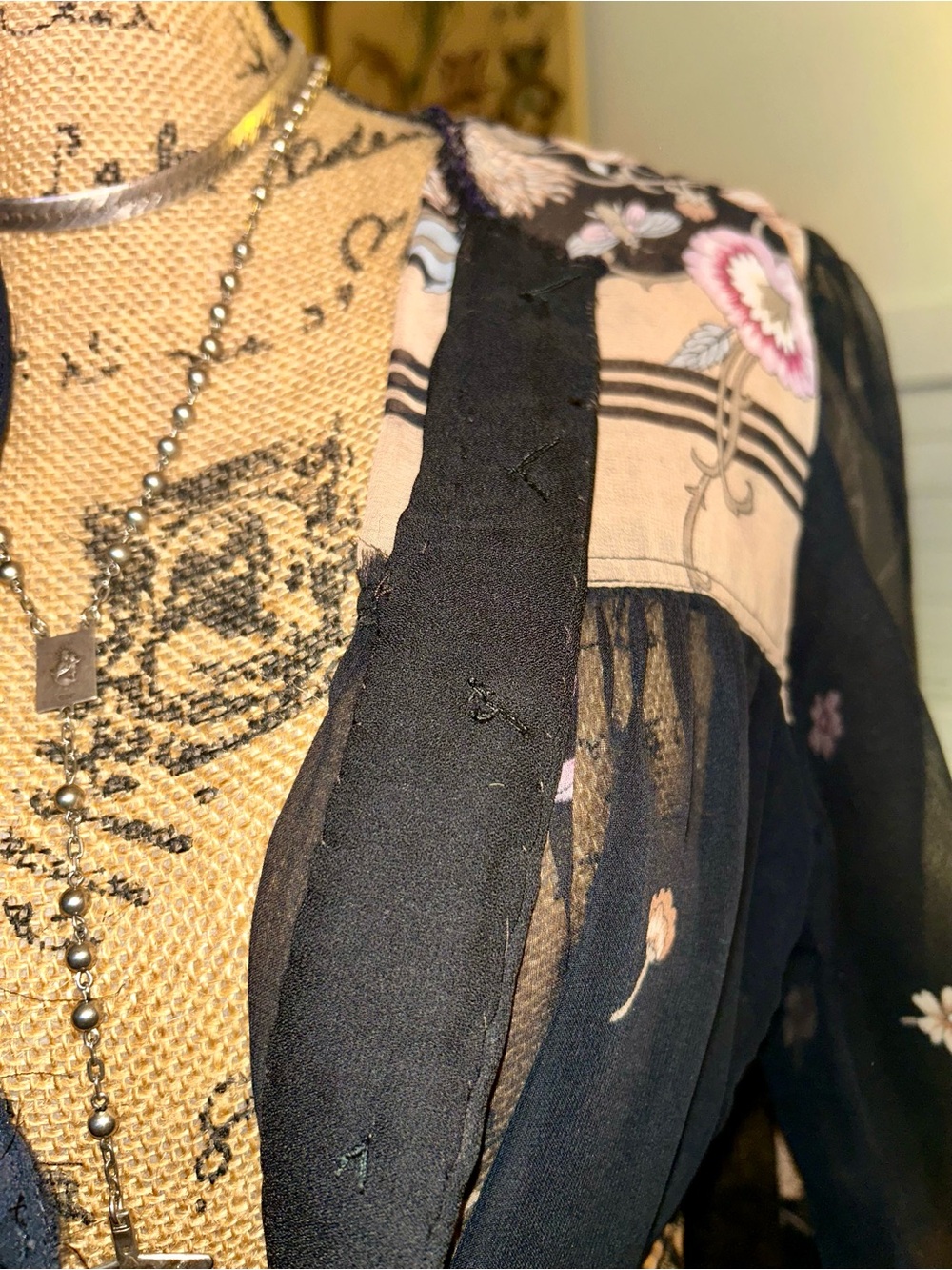 Handmade Whimsigoth Sheer Floral Maxi Dress Duster - Picture 9 of 16